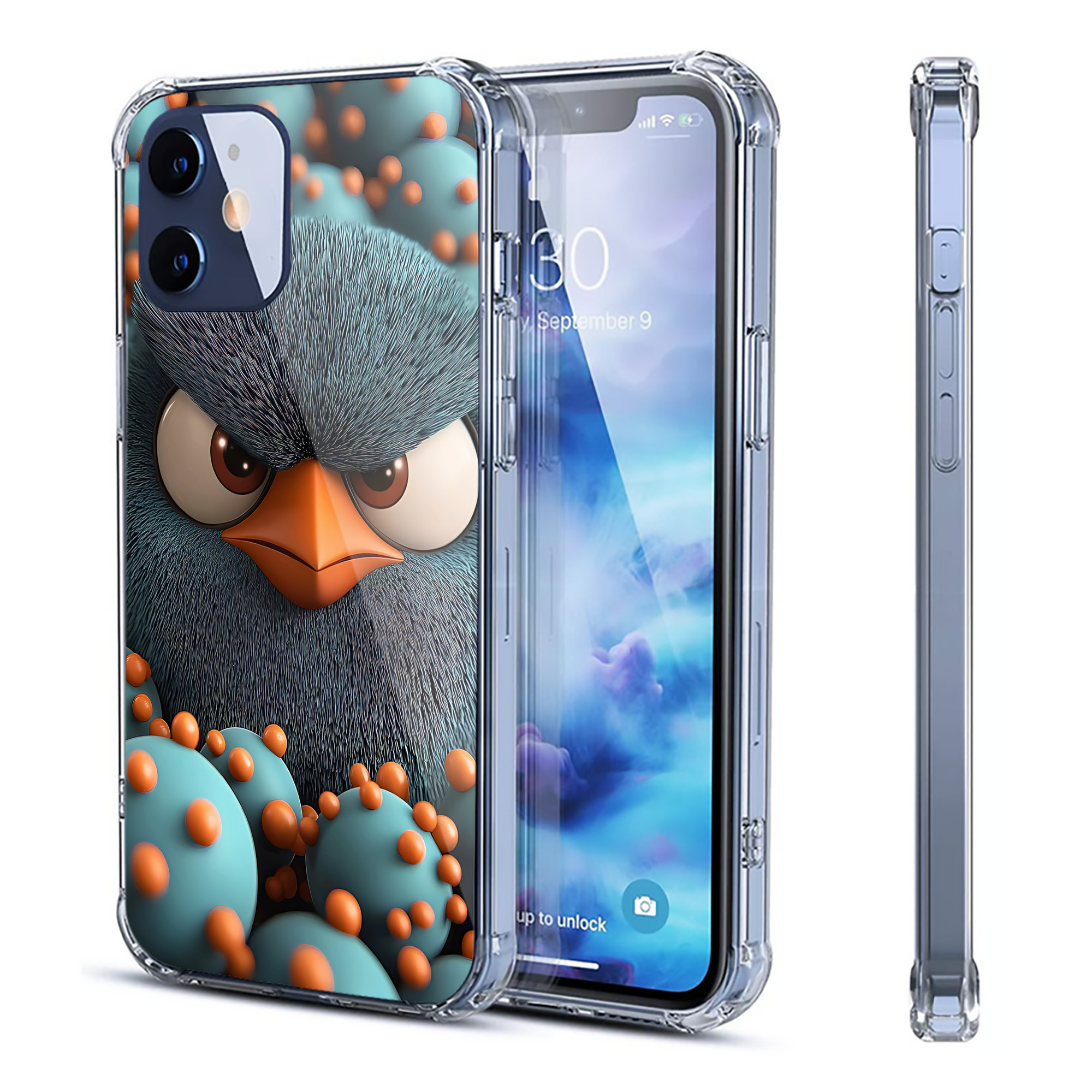 （画像用） Angry Birds アングリーバード 【iPhone 12シリーズ対応】透明スマホケース（クリアソフトケース）